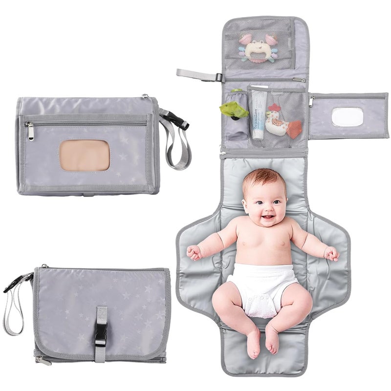 Cateep Portable Baby Diaper Changing Pad with Wipe Dispenser and Waste Bag Dispenser Detachable Diaper Changing Travel Bag with Waterproof Changing Mat Well Organized for Changing Kits - Image 1